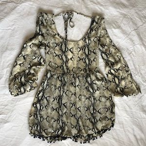 Snakeprint Mini Babydoll Dress